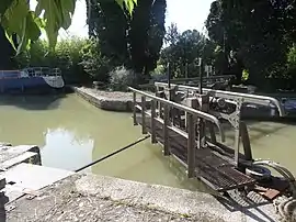 The Villedubert lock on the Canal du Midi