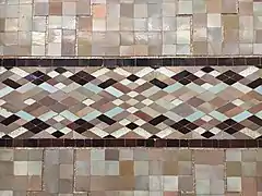 Reinterpreted zellige close-up.