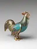Incense burner in the shape of a rooster; 18th century; cloisonné enamel on copper; height: 19.4&nbsp;cm; Metropolitan Museum of Art
