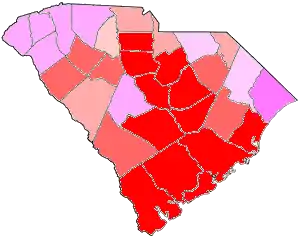 Red counties were won by Scott and magenta counties were won by Carpenter