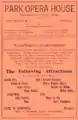 1886 advertisement for Park Opera House (est. 1885)