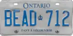 Sample Ontario license plate