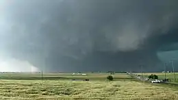 The record-breaking 2.6-mile (4.2&nbsp;km) wide El Reno, Oklahoma tornado.