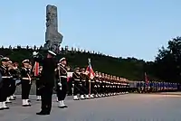 An honour guard at Westerplatte in 2018.