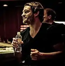 Alex James in a studio