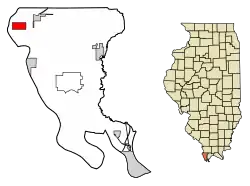 Location of East Cape Girardeau in Illinois