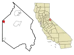 Location in Alpine County and the state of California