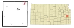 Location within Anderson County and Kansas