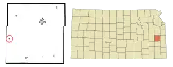 Location within Anderson County and Kansas