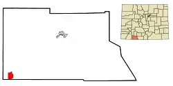 Location of the Arboles CDP in Archuleta County, Colorado.