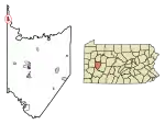 Location of Parker in Armstrong County, Pennsylvania.