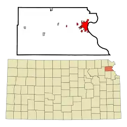 Location within Atchison County and Kansas