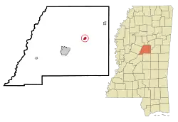 Location of Ethel, Mississippi