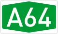 A64 motorway shield