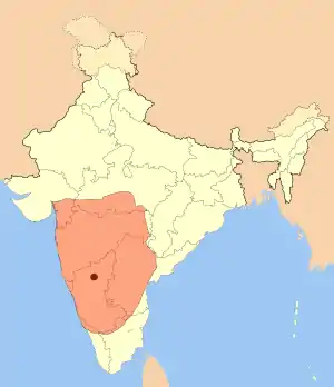 Extent of Badami Chalukya Empire, 636&nbsp;AD, 740&nbsp;AD.