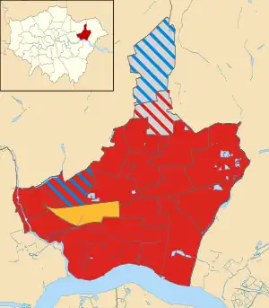 Barking and Dagenham 2002 results map