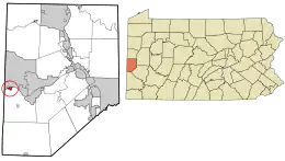 Location in Beaver County and the state of Pennsylvania.