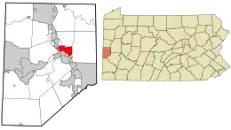 Location in Beaver County and state of Pennsylvania