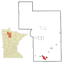 Location of the city of Bemidjiwithin Beltrami Countyin the state of Minnesota