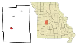 Location of Warsaw, Missouri