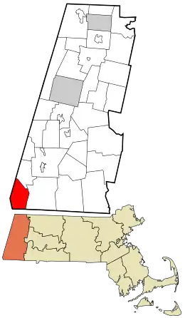Location in Berkshire County and Massachusetts.