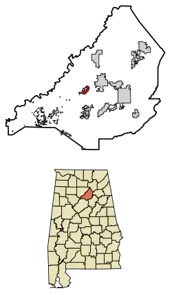 Location of Nectar in Blount County, Alabama.