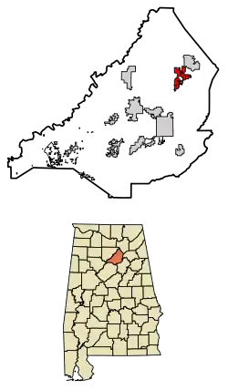 Location of Susan Moore in Blount County, Alabama.