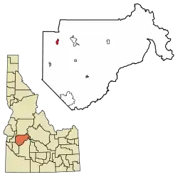 Location of Banksin Boise County, Idaho.