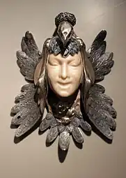 Art Nouveau mascaron-shaped breast ornament, by René Lalique, 1898–1900, silver, email and alabaster, Kunstgewerbemuseum Berlin, Germany