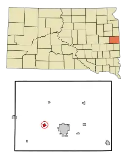 Location in Brookings County and the state of South Dakota