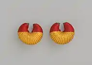 Pair of Earrings; 1981; 3.2 x 3.2 x 1.9&nbsp;cm (1 1⁄4 x 1 1⁄4 x 3⁄4 in.); Brooklyn Museum (New York City)