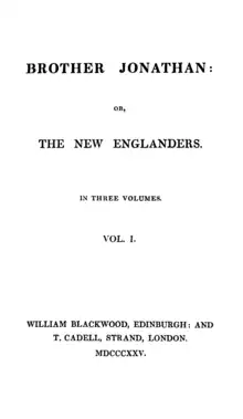 Black text on white paper giving the title, author, and publication information for Brother Jonathan