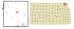 Location within Brown County and Kansas