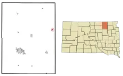 Location in Brown County and the state of South Dakota