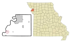 Location of Rushville, Missouri
