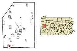 Location of Seven Fields in Butler County, Pennsylvania.
