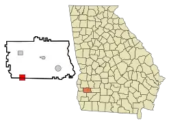 Location in Calhoun County and the state of Georgia