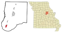 Location of Holts Summit, Missouri
