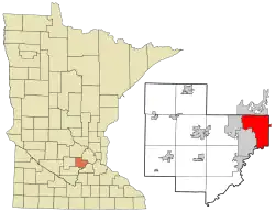 Location of Chanhassen in Carver County, Minnesota