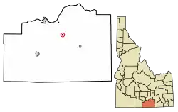 Location of Albion in Cassia County, Idaho.