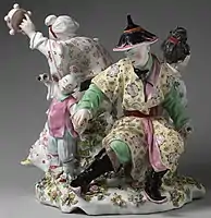 Group of Chinese musicians, red anchor, c. 1755, height: 14+1⁄2 inches (37&nbsp;cm), weight: 30.2 pounds (13.7&nbsp;kg)