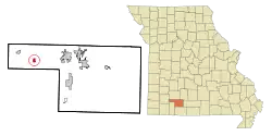 Location of Clever, Missouri