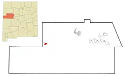Location of Pinehill in Cibola County