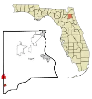 Location in Clay County and the state of Florida