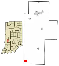 Location of Coalmont in Clay County, Indiana.