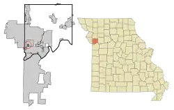 Location of Oakwood Park, Missouri