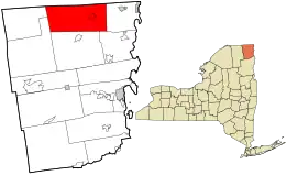 Location in Clinton County and the state of New York.