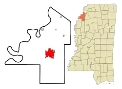 Location of Clarksdale, Mississippi