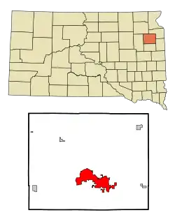 Location in Codington County and the state of South Dakota