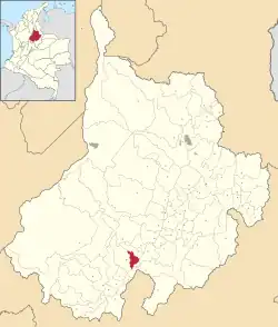 Location of the municipality and town of Aguada in the Santander Department of Colombia